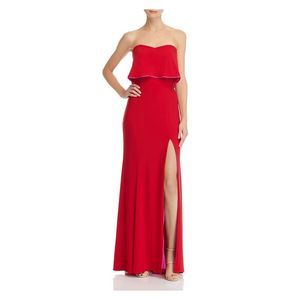 AQUA DRESSES Womens Red Lined Sleeveless Full-Length Formal Gown Dress 8